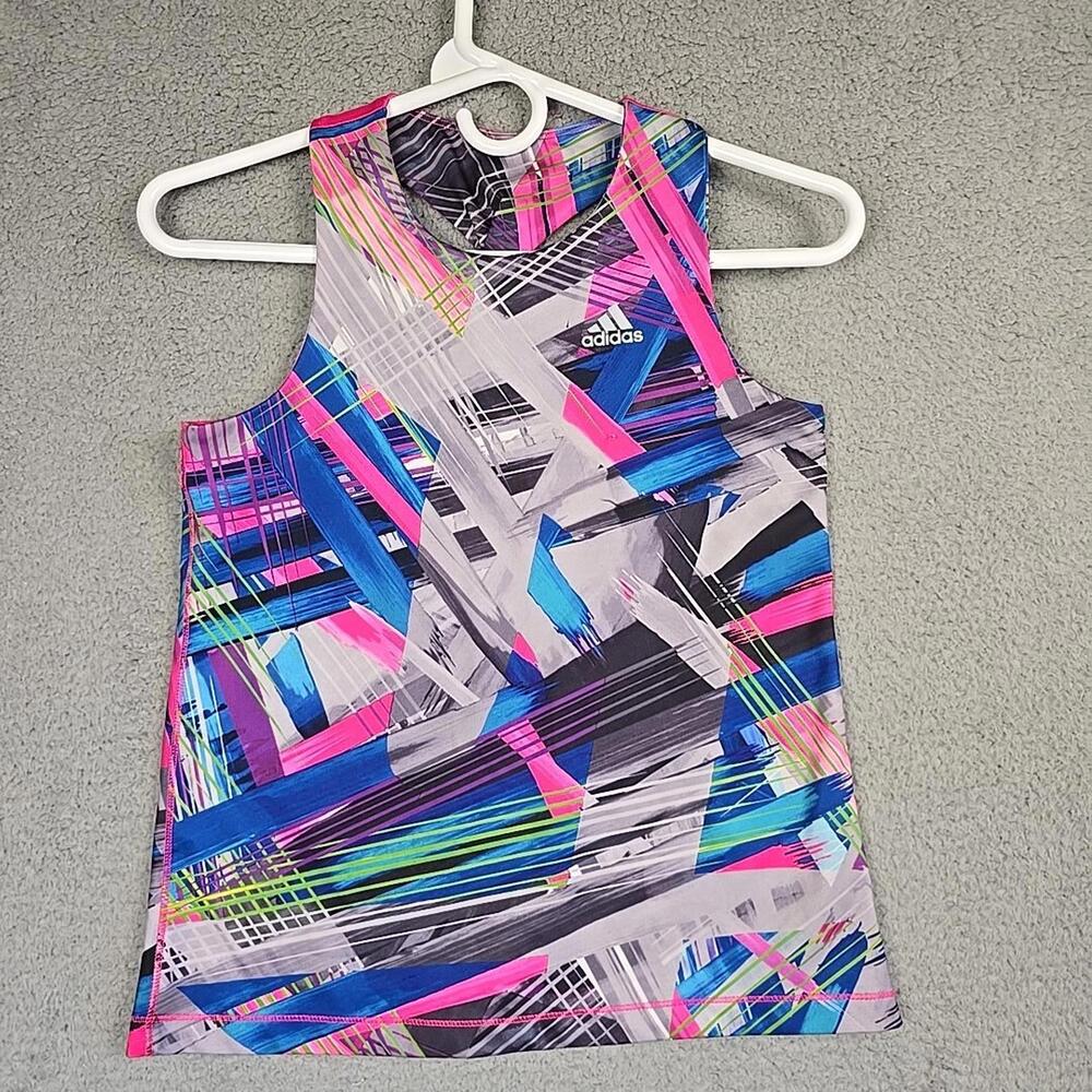 Adidas Girls Twist Back Tank Top Climalite Size Kids M (10/12)